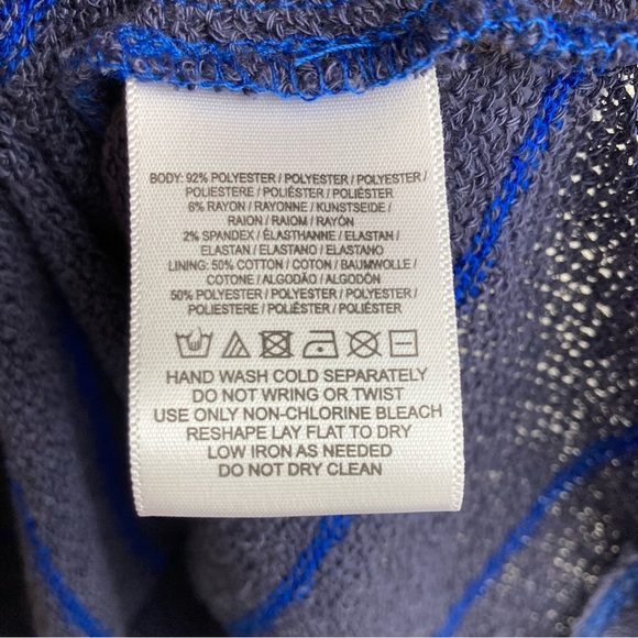 Anthropologie Postmark Latitudes navy royal blue striped peplum top sweater XS - Picture 12 of 16